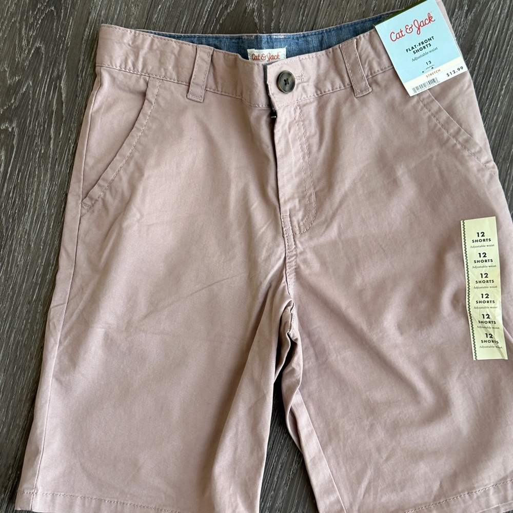 Cat & Jack Boy’s  Light Brown Flat Front Shorts - Picture 3 of 7
